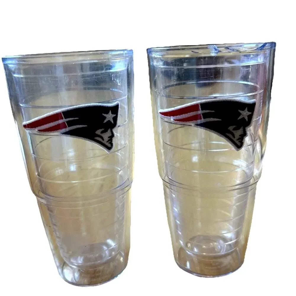 2 New England Patriots Tervis Tumbler 24 Oz Lot Of Two Tom Brady Super Bowl NFL